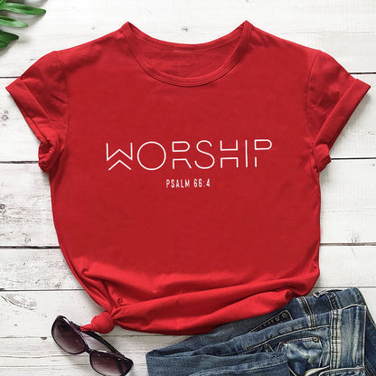 Worship Casual Cotton Christian Shirt For Women