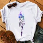 Feather Watercolor Print Women T-Shirt