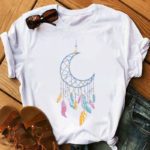 Feather Watercolor Print Women T-Shirt