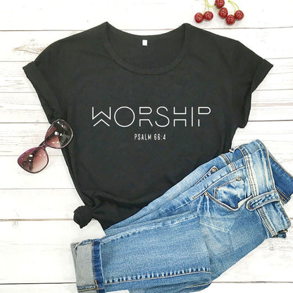 Worship Casual Cotton Christian Shirt For Women