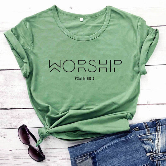 Worship Casual Cotton Christian Shirt For Women