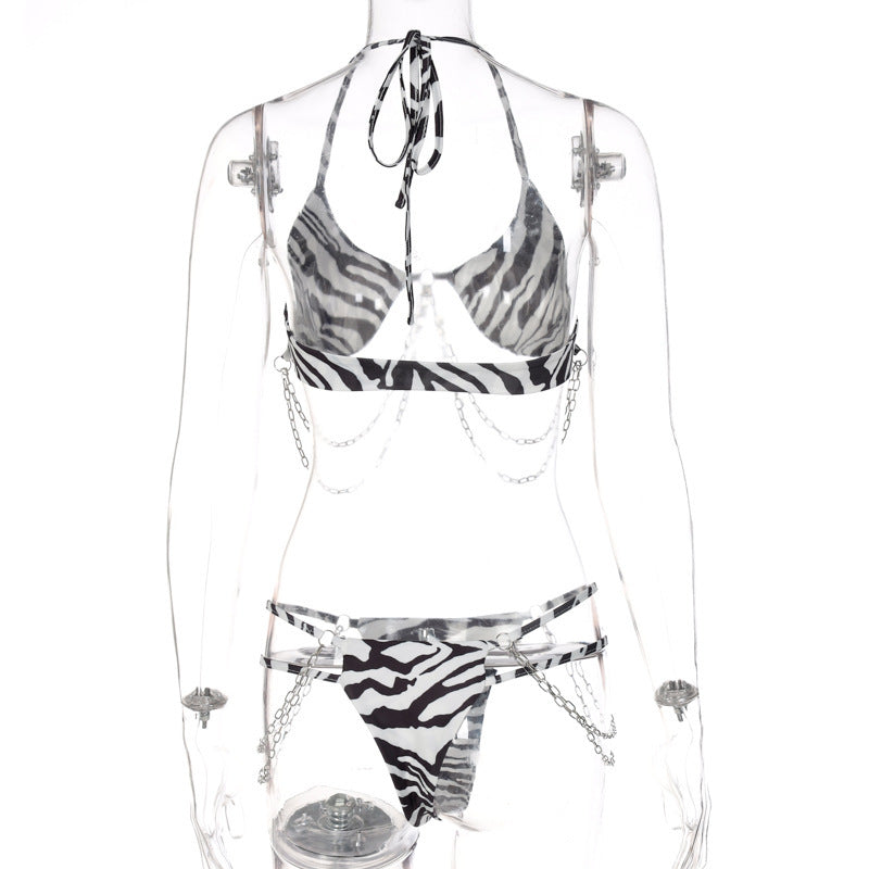 Printed Tether Chain Swimsuit Set