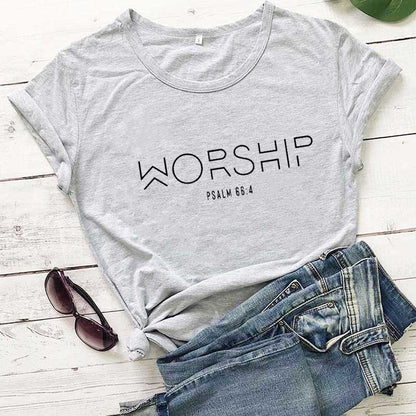 Worship Casual Cotton Christian Shirt For Women