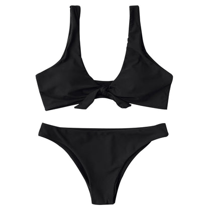 Sexy Solid Female Swimsuit Bikini Set