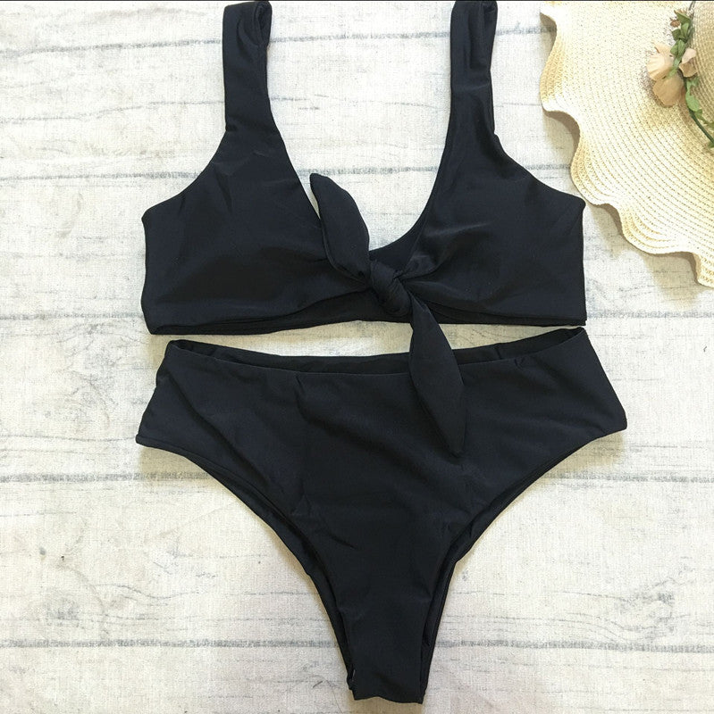 Sexy Solid Female Swimsuit Bikini Set