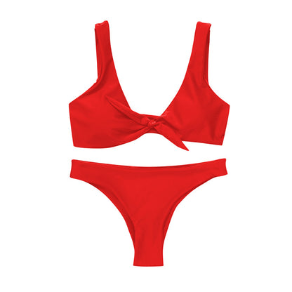 Sexy Solid Female Swimsuit Bikini Set