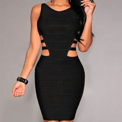 Black Sexy Sleeveless Bandage Dress For Women