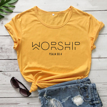 Worship Casual Cotton Christian Shirt For Women